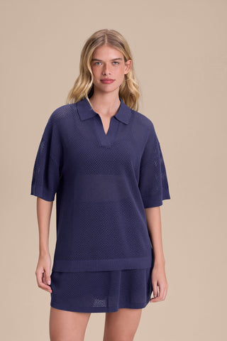 Court Knit Long Polo Shirt